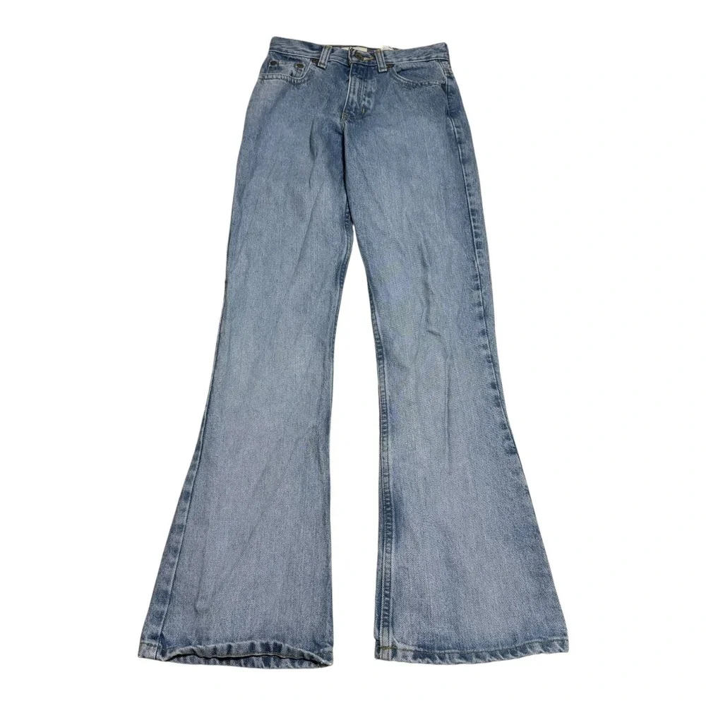 Vintage 2000s Gap Flared Cotton Blue Light Wash Jeans Youth 14 Slim (23.5x28.75)